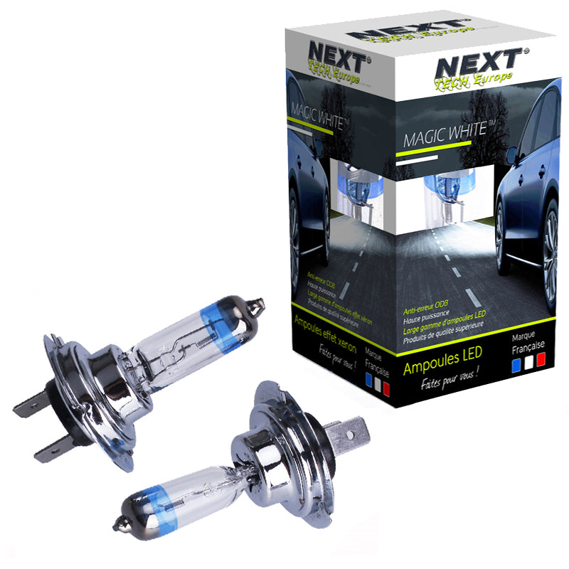Ampoules LED H7 55W effet xenon - Magic White 5000K - Next-Tech