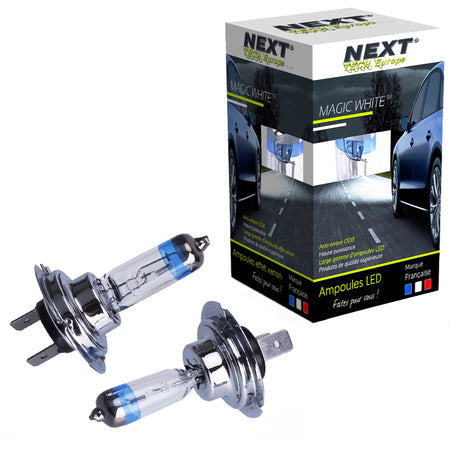 Ampoules LED H7 55W effet xenon - Magic White 5000K - Next-Tech