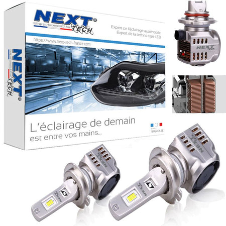 Kit d'ampoules LED H7 12V 24V 55W 6000K - Nouveau radiateur
Marque: Next Tech Swiss
L'image montre un emballage de ce kit d'ampoules LED comprenant différentes pièces et un gros plan sur une seule ampoule LED.