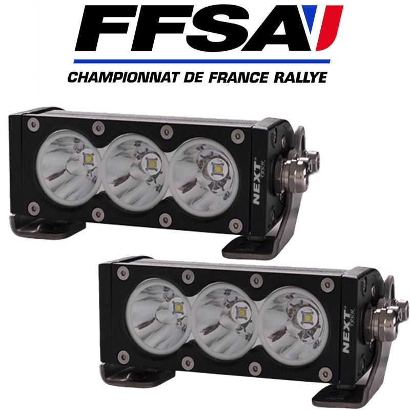 Feux LED de virage rallye homologués FFSA à 30W et 280mm de Next Tech Swiss