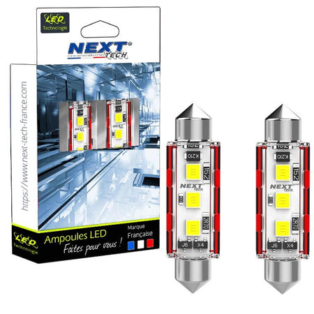 Ampoules DEL 41mm C10W Canbus 12V-24V dans l'emballage Next-Tech Swiss