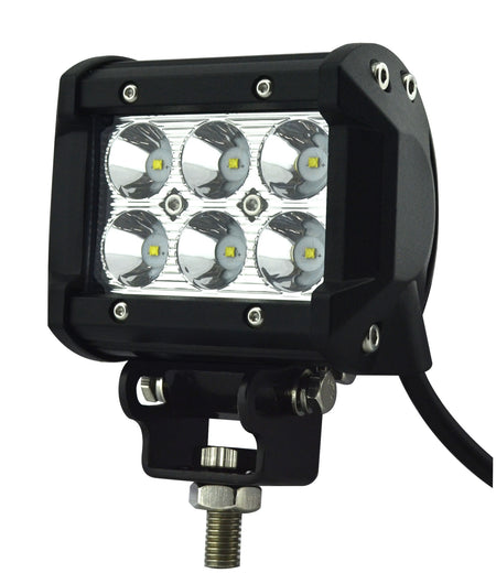 Phares d'appoint LED 20W pour 4x4, camion, moto - Monture noire robuste et compacte avec 6 puissants LED